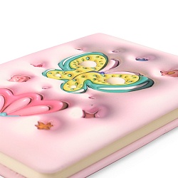 Блокнот 13*18см 80л обложка кожзам "Бабочка" клетка