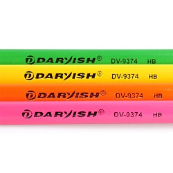 карандаш ч/г с ластиком "darvish" корпус трёхгранный ассорти нв