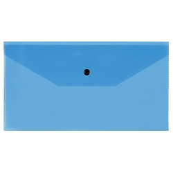 папка-конверт на кнопке с6 150мкм прозрачная синяя