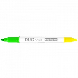 текстовыделитель  hatber duo двухцветный клиновидный пишущий узел зеленый+желтый