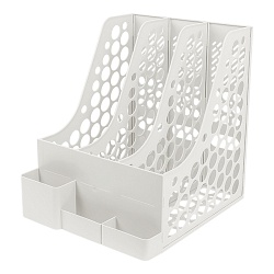 лоток вертикальный 3 отделения с горизонтальными отсеками светло-серый