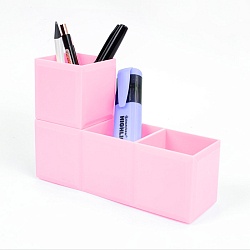 органайзер-трансформер  настольный пластиковый 3 отделения розовый