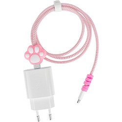 защита для провода зарядного устройства "розовая лапка"