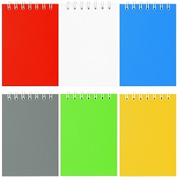 Блокнот  7*10см  60л пластиковая обложка ассорти на гребне