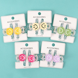 заколка-краб для волос 2шт в наборе смайлик