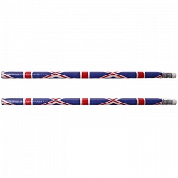 карандаш ч/г с ластиком "darvish" корпус с рисунком британский флаг