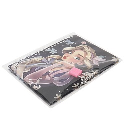 Блокнот 13*18 см 48л на спирали с замком "Девочка в цветах"