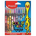 Фломастеры 12цв "Maped" "Color Peps Monster" смываемые, вентилируемый колпачок  