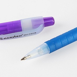 набор  ручек шар. автоматических 2шт. "darvish" корпус прозрачный цветной с резиновым держателем