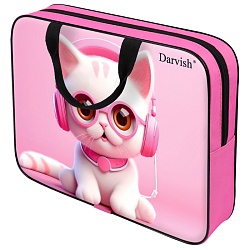 папка детская с ручками ткань "музыкальный котёнок"