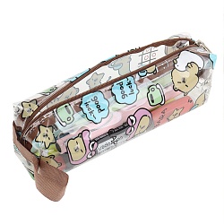 пенал пластиковый  прозрачный с рисунком на молнии 