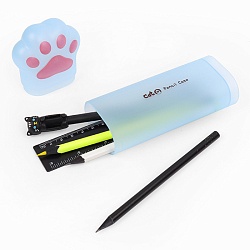 пенал-тубус пласт. "лапка" голубой