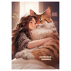 книжка записная  а6  64л "большие коты" 7бц, глянц.лам.