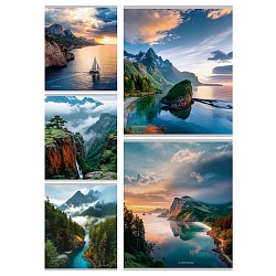 тетрадь  48л линейка "горный ландшафт" обложка цветная мелованная