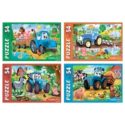 пазлы   54 элемента  весёлый трактор №8