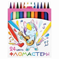 фломастеры 24цв "пифагор" "единорог"