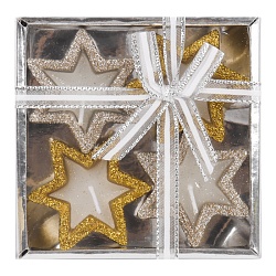 свечи в наборе 4шт звездочки ассорти