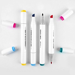 маркеры для скетчинга (двусторонние) (набор 80 цв)