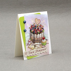 мини-открытка ручной работы "с днем рождения"