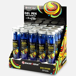 ручка гелевая синяя со стираемыми чернилами + 9 стержней