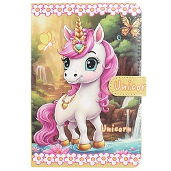 Блокнот 14,5*21см 80л на магнитной застёжке "Единорожка"