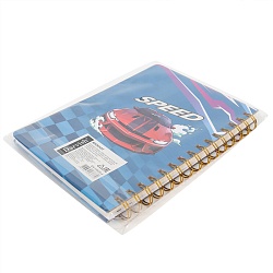 Блокнот 15,5*21см 80л на спирали в клетку "Скорость"