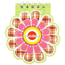 Блокнот А7 на спирали "Цветочек" ассорти