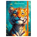 Скетчбук  А5 80л Король джунглей  резинка ,бумага бумага Ivory 100г/м2