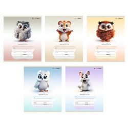 тетрадь  12л косая линия  цв. обл "пушистые друзья" 