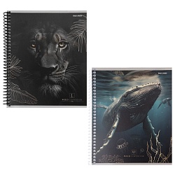 тетрадь  96л кл. цветная спираль "величие животного мира" обложка твин-лак