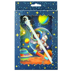 Блокнот 13*21см "Космос" с ручкой гелевой