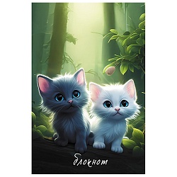 Блокнот А6  32л "Котята" на скрепке