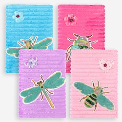 Блокнот 12*18,8см 60л "меховой" с рисунком из пайеток "насекомое"