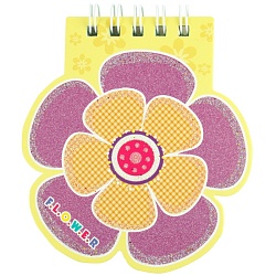 Блокнот А7 на спирали "Цветочек" ассорти