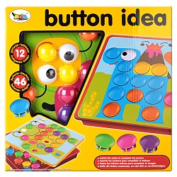 детская мозаика "кнопочки" 46 кнопочек 12 картонных листов с картинками