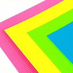 картон цветной гофрированный флуоресцентный  а4 4л. 4цв. "друзья"