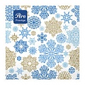 Салфетка бум. 3-х слойная Вальс снежинок 33*33см (20шт.уп.)
