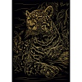 Гравюра А4 в конверте Золото Леопард в джунглях