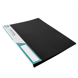 папка с пружинным скоросшивателем и карманом а4 чёрная