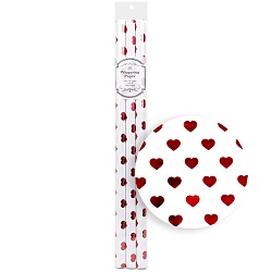 бумага упаковочная 3шт в наборе красные сердца