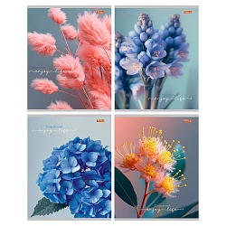 тетрадь  96л кл. "нежные цветы-15" обложка цветная мелованная