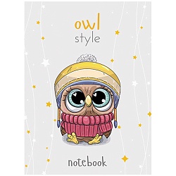 записная книжка двойная обложка а6 32 листа с "movie" эффектом "совенок"