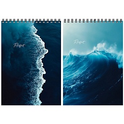 Блокнот А5  80л "Синее море-1" на гребне