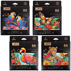 карандаши 24цв круглый корпус "дикий мир"