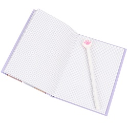 Блокнот 13*18см 50л в клетку + ручка "Meow"