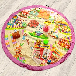 коврик-сумка развивающий d-120см розовый