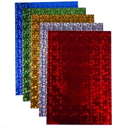 картон цветной фольгинированный голограф.  а4 5л. 5цв. "лев"