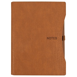 ежедневник а5 недатиров. 100л  обложка кож.зам. коричневая на кольцах