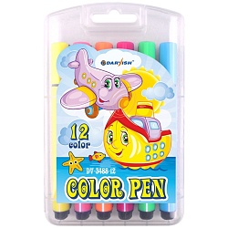 фломастеры 12цв "darvish" в пенале треугольные толстые