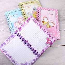 Блокнот  12,5*19см 60л на спирали "бабочка" со стразами